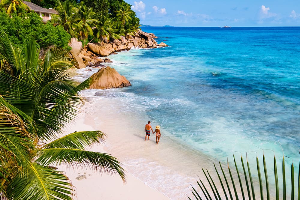 Anse Patates Beach, La Digue, Seychelles Anse Patates Beach, La Digue, Seychelles
