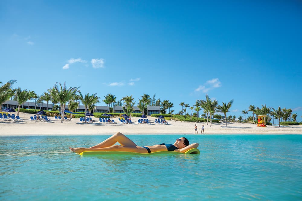 Lounging at the beach in Great Stirrup Cay