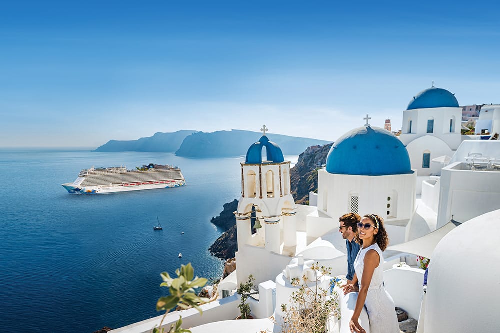 Couple in Santorini, Greece