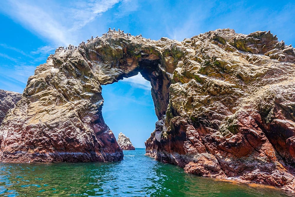 Rock formations at the Ballestas Islands, near Pisco Peru