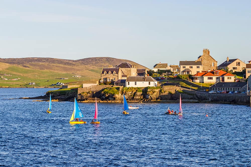 Sailboats near Lerwick, Shetland