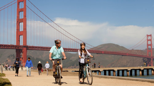 Golden Gate Bridge Sunset Bike Tour with Guide by Bay City Bike