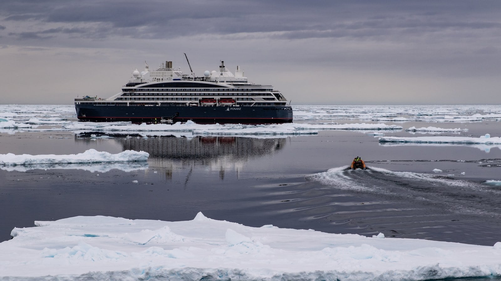 PONANT Le Commandant Charcot Luxury PC2 Polar Icebreaker Navigating Antarctica Sea Ice