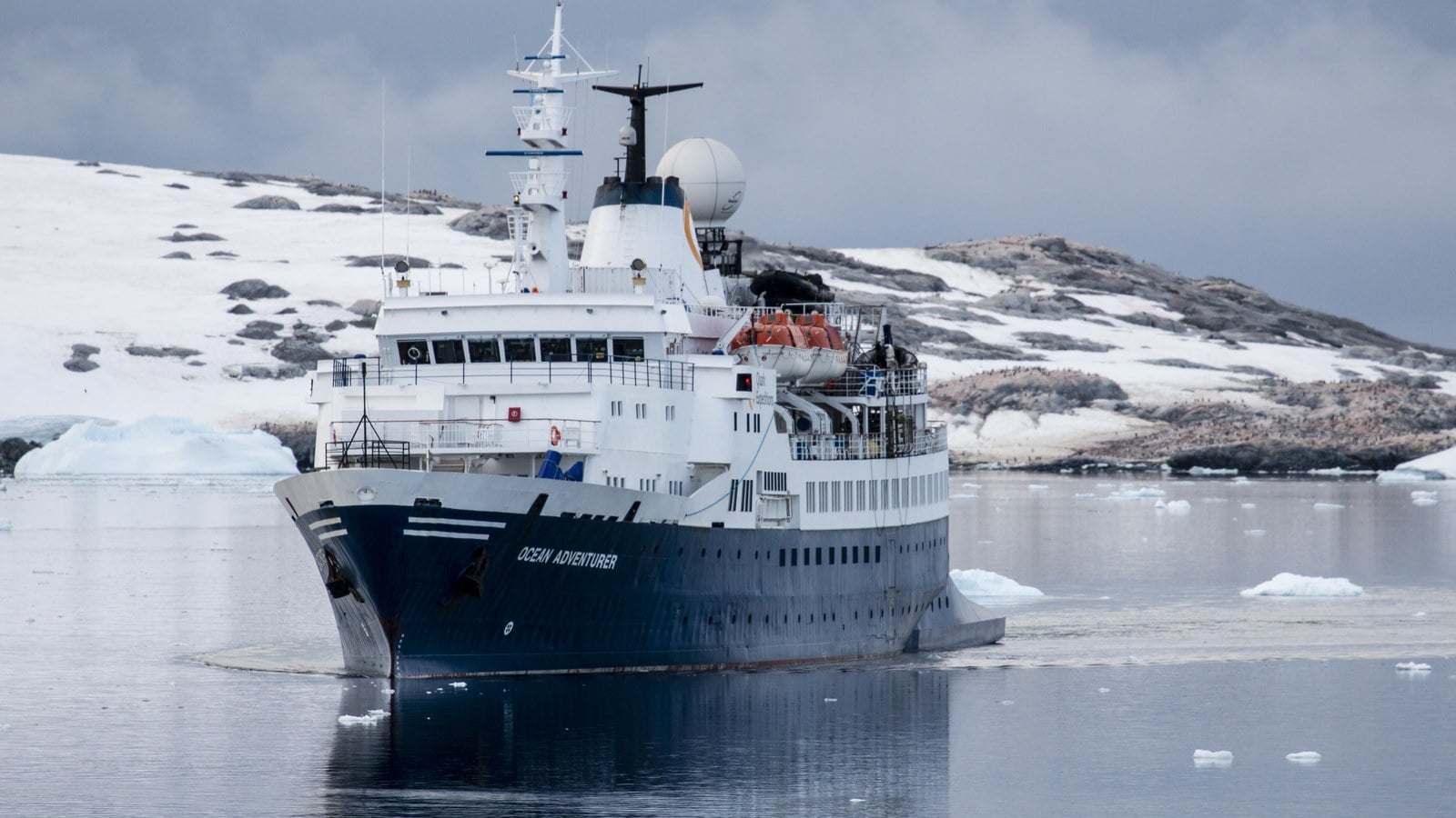Quark Expeditions Ocean Adventurer Polar Vessel in Antarctica Lemaire Channel