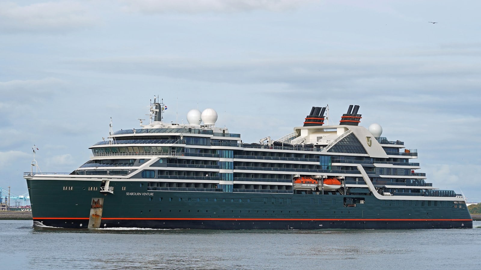 Seabourn Venture Ultra-Luxury Expedition Ship with Custom Submarine in Antarctica