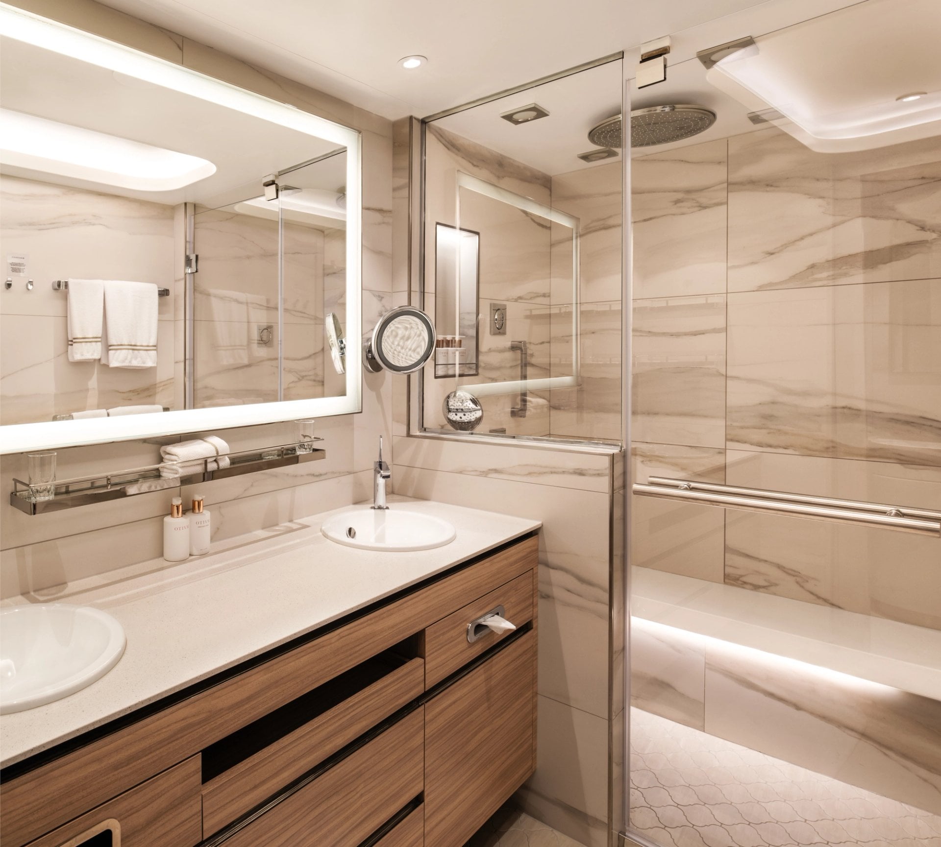 Silversea Silver Endeavour Silver Suite private balcony overlooking Antarctic mountains and sea ice