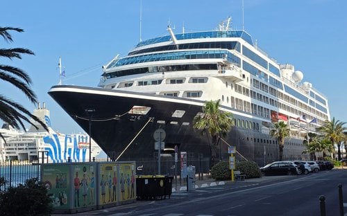 Azamara luxury boutique cruise ship at destination port