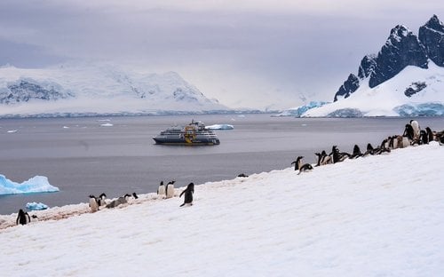 PONANT luxury small ship expedition yacht in Antarctica