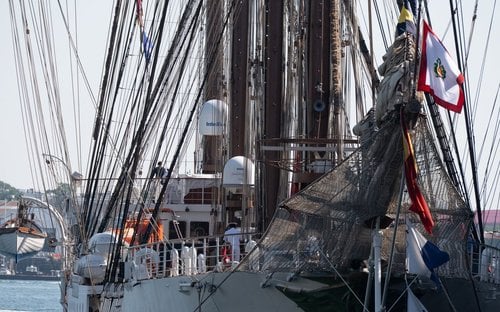 Sea Cloud historic four-masted tall ship sailing under full sail