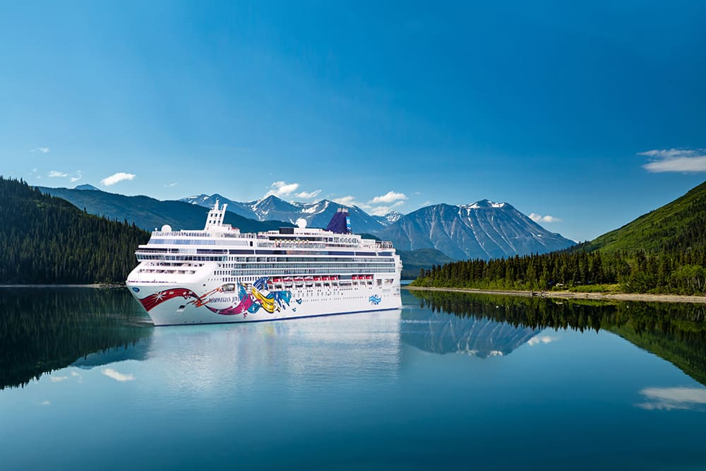 Norwegian ship between Carcross and Skagway, Alaska