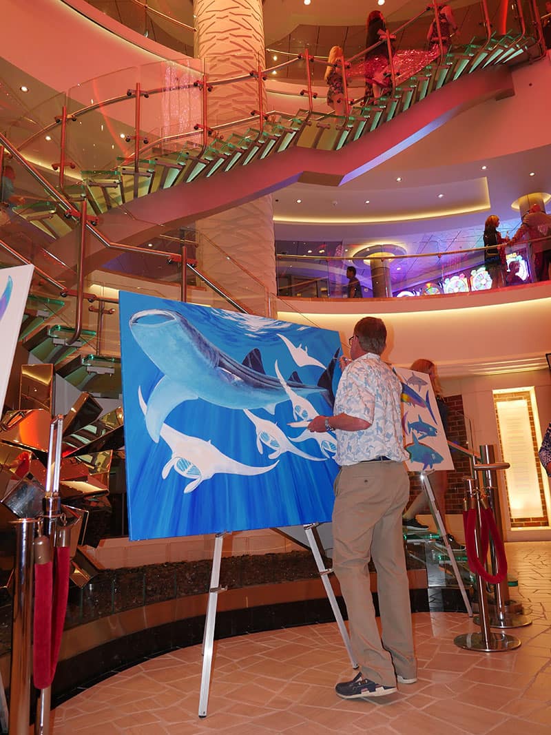 Guy Harvey Paints on Norwegian Escape