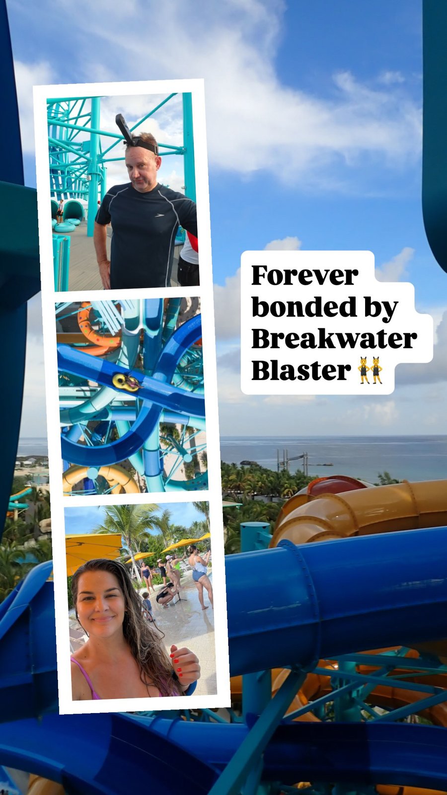 High-energy waterslides and raft rides at Norwegian Cruise Line Great Tides Waterpark