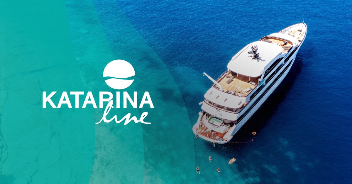 Katarina Line small ship cruising crystal-clear waters along the Croatian coastline and islands