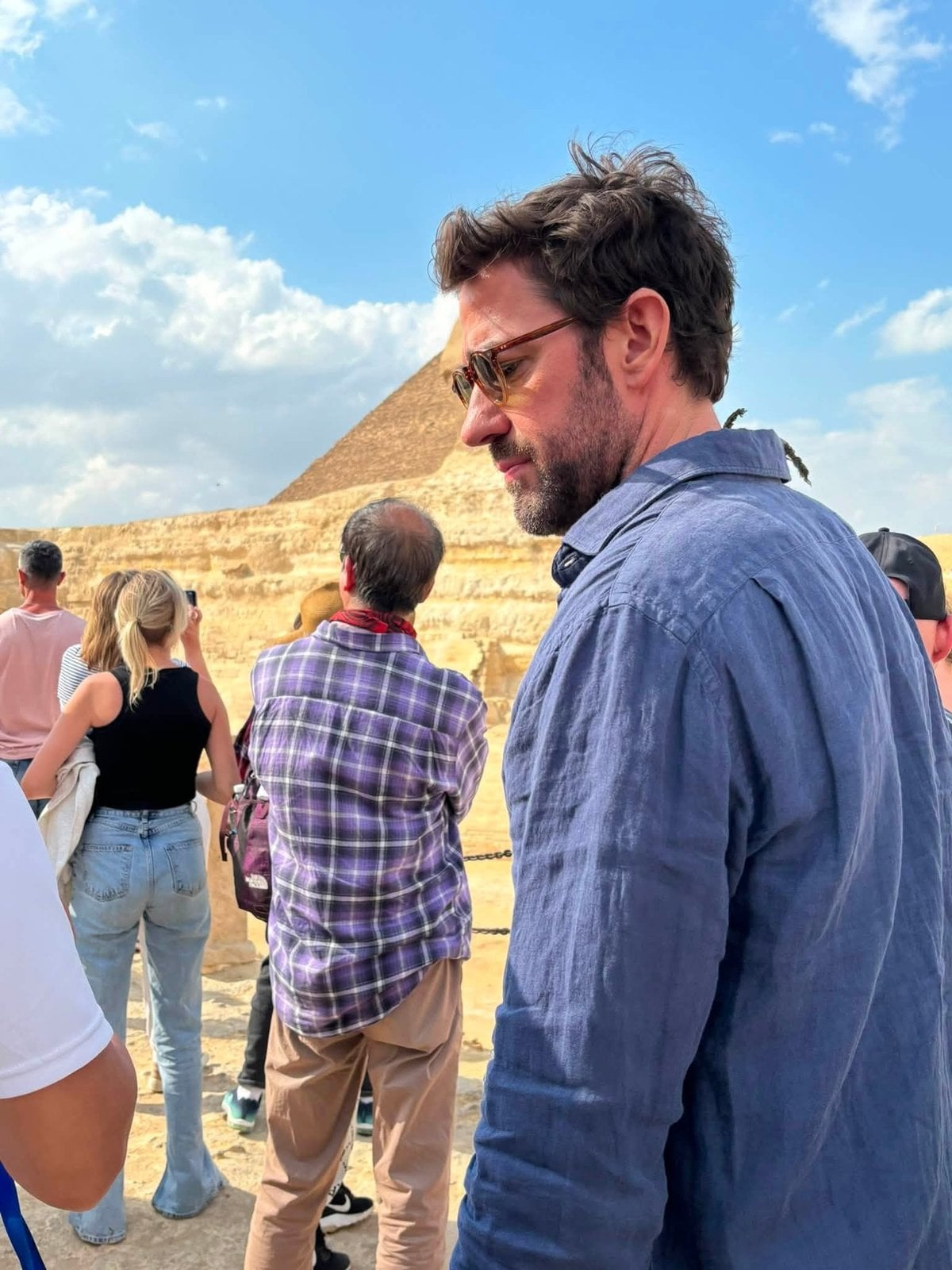 John Krasinski spotted at the Great Sphinx of Giza during Amanda Burch's Egypt trip