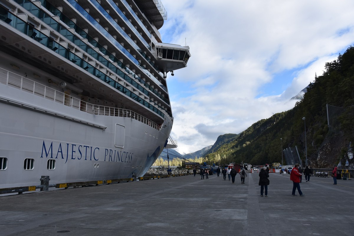 Majestic Princess docked at Skagway Alaska