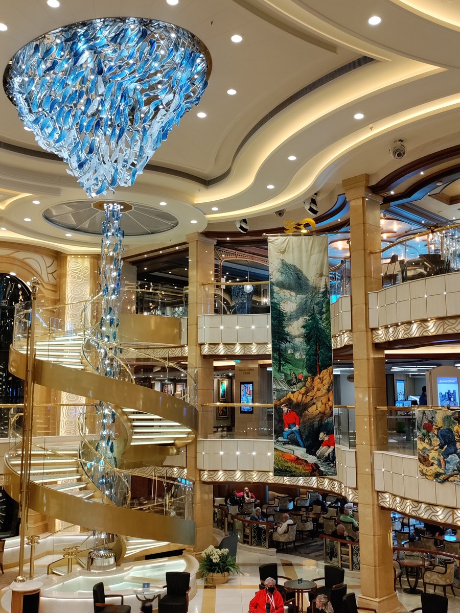 The multi-story grand Atrium and Piazza on Majestic Princess