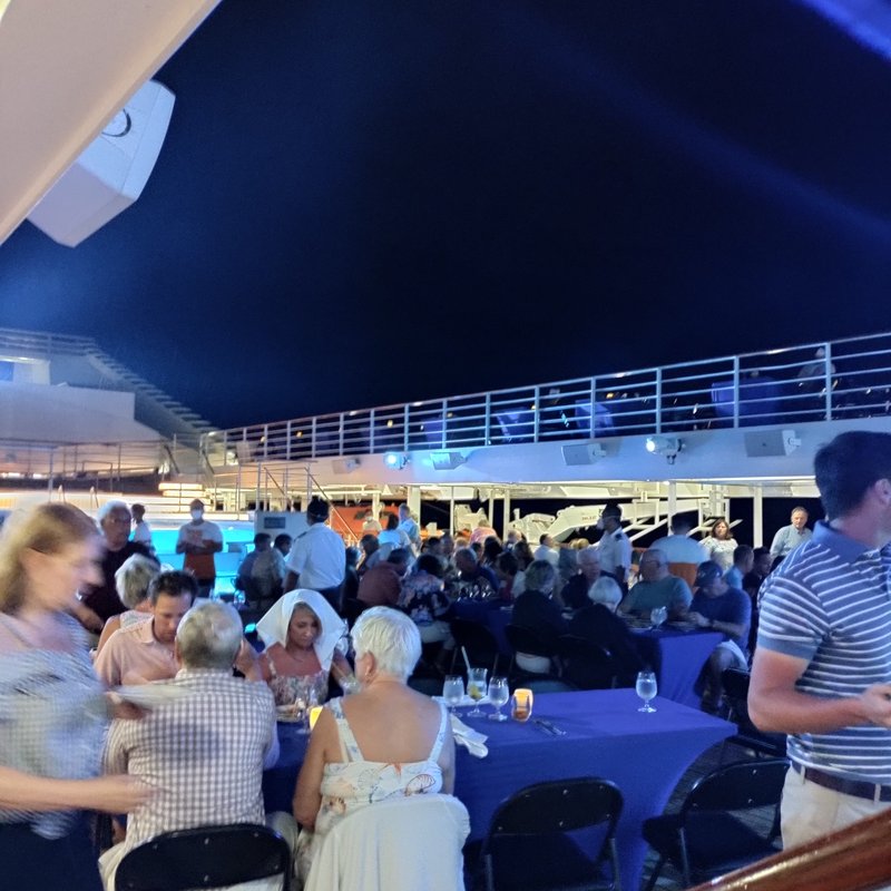 Al fresco dining on deck under the stars on Star Legend