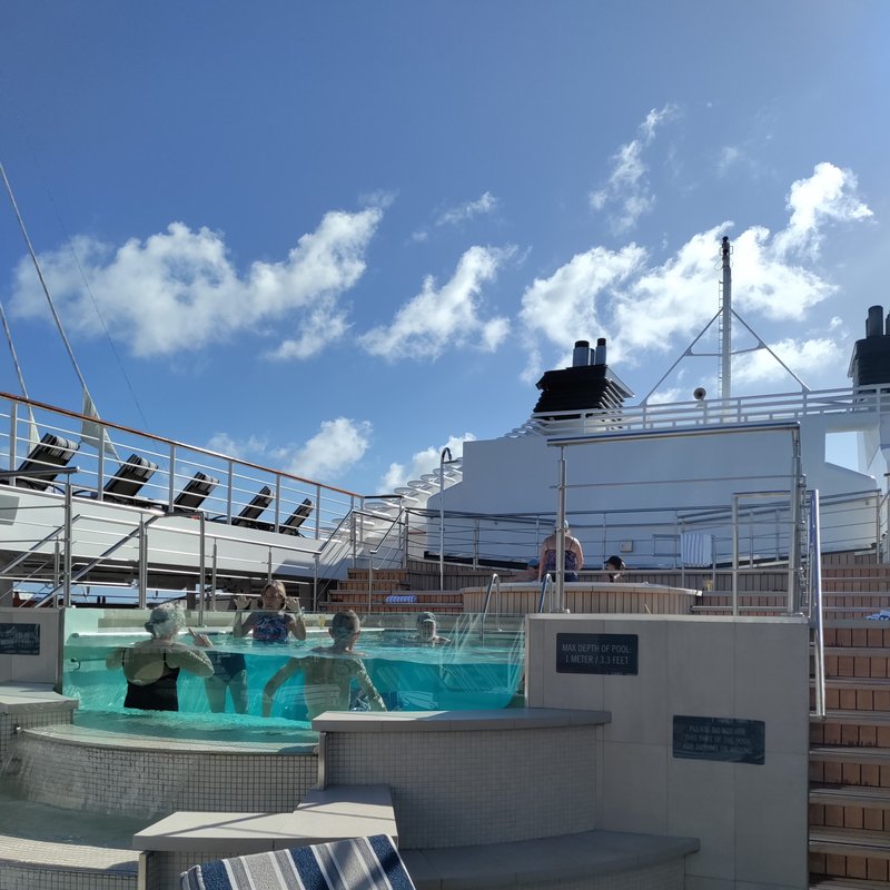 Sun deck and pool loungers aboard Windstar Star Legend