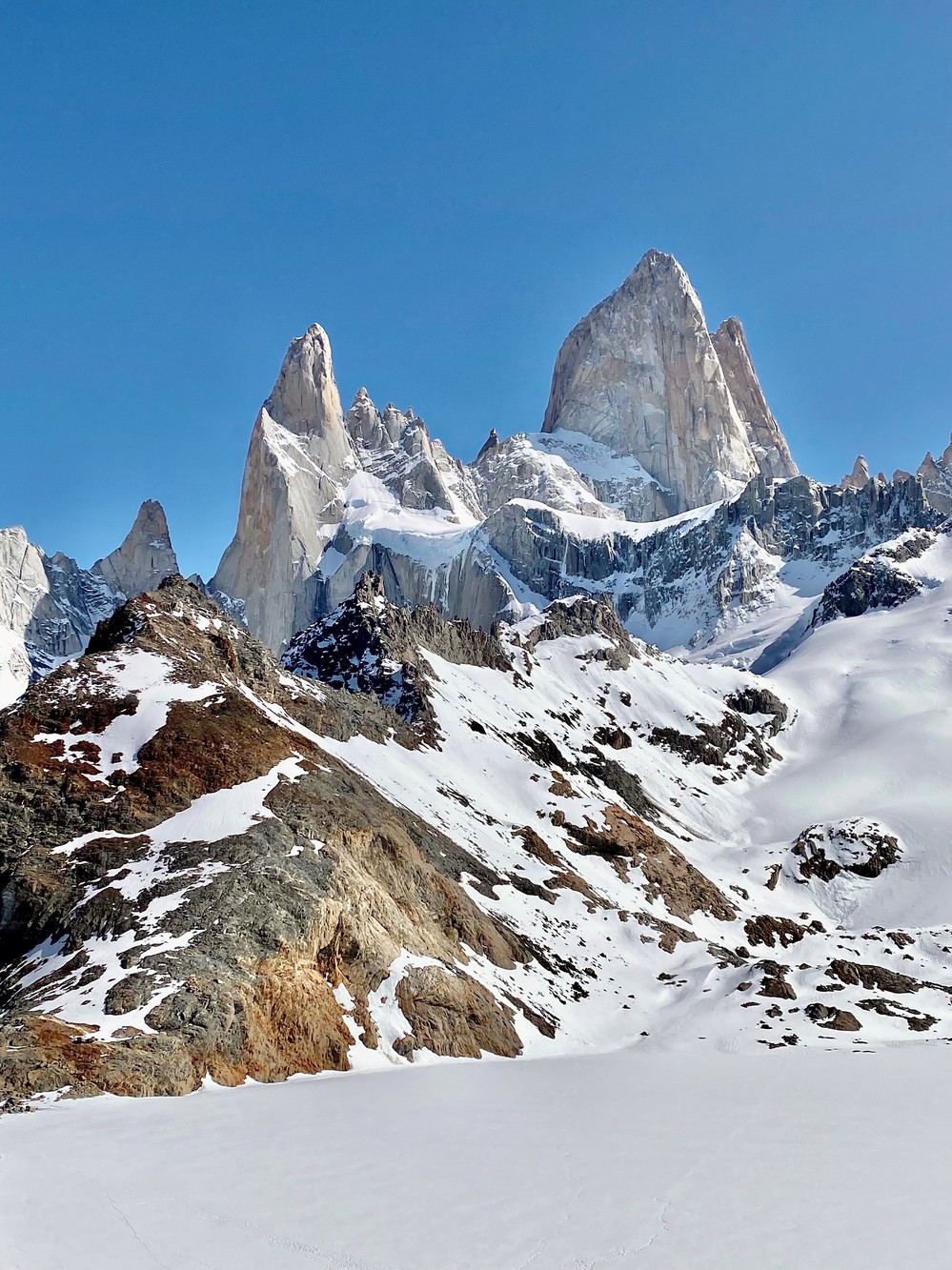 Cerro Fitz Roy granite spires in Patagonia