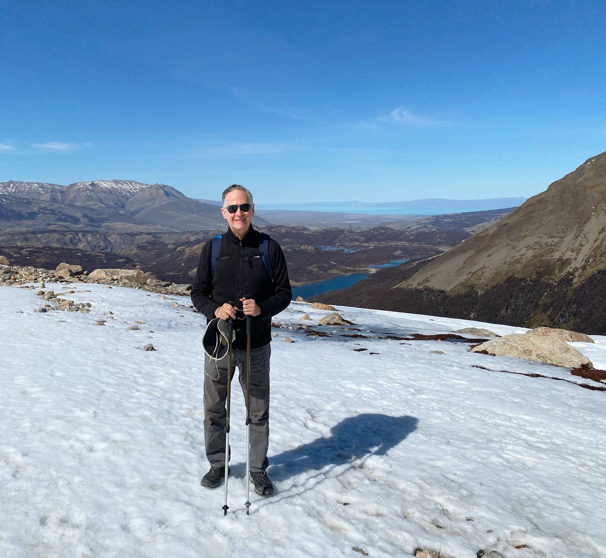 Ignacio Maza hiking near Mount Fitz Roy in El Chalten Patagonia