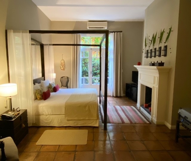 Artfully decorated luxury guestroom at Legado Mitico Salta