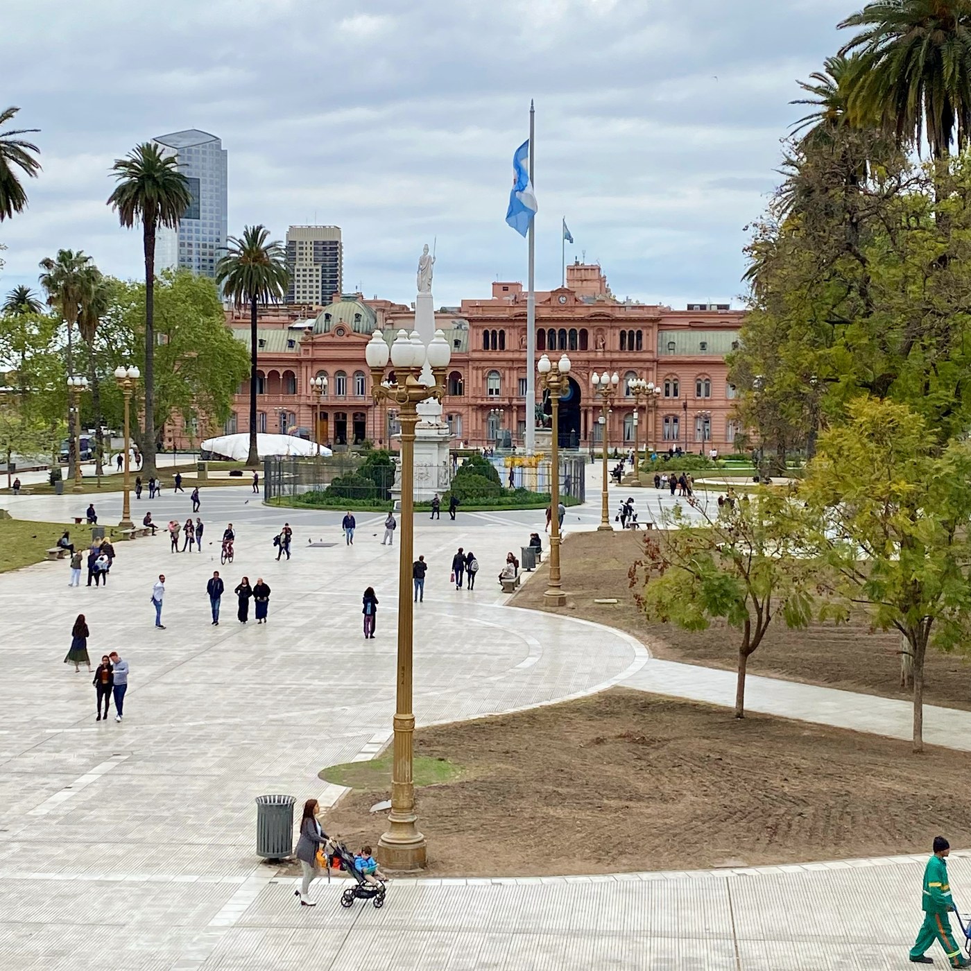 Historic Plaza de Mayo facing the historic government buildings in Buenos Aires