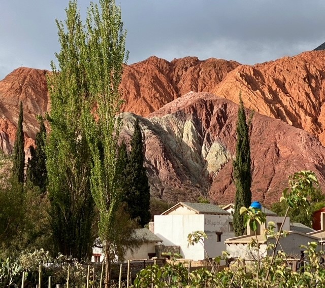 The Hill of Seven Colors rising above the adobe village of Purmamarca in Jujuy