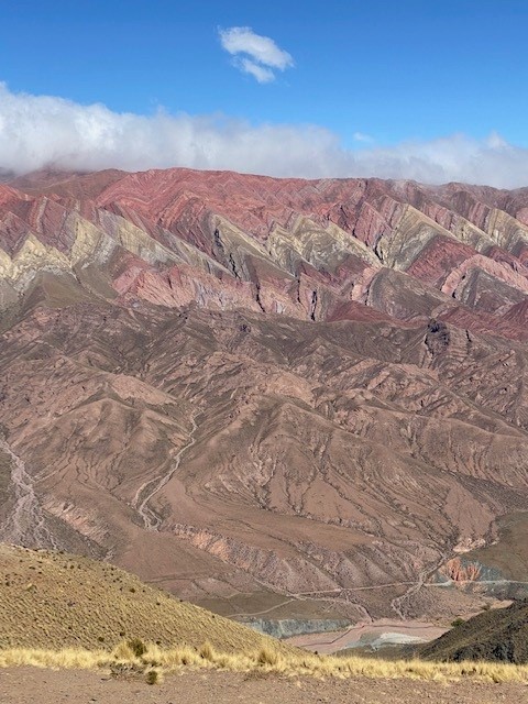 The dramatic 14 colors chevron mountain of Serrania del Hornocal in Humahuaca