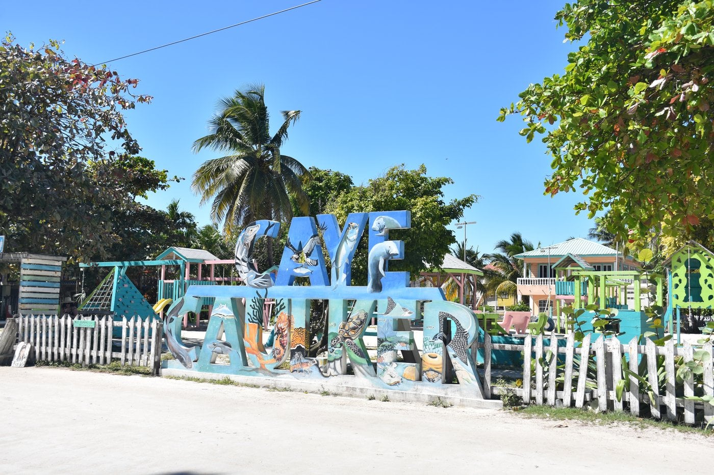 Students and community leaders at Caye Caulker Ocean Academy