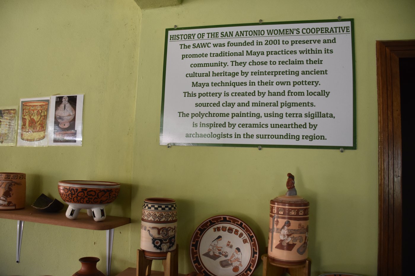 Maya women demonstrating traditional coil pottery methods at San Antonio Women's Cooperative