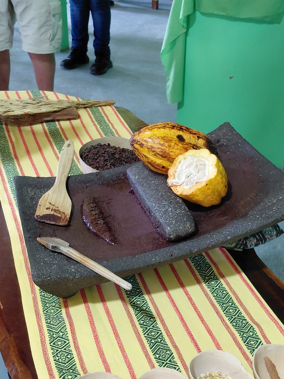 Authentic Mayan spiced hot chocolate served in traditional gourds