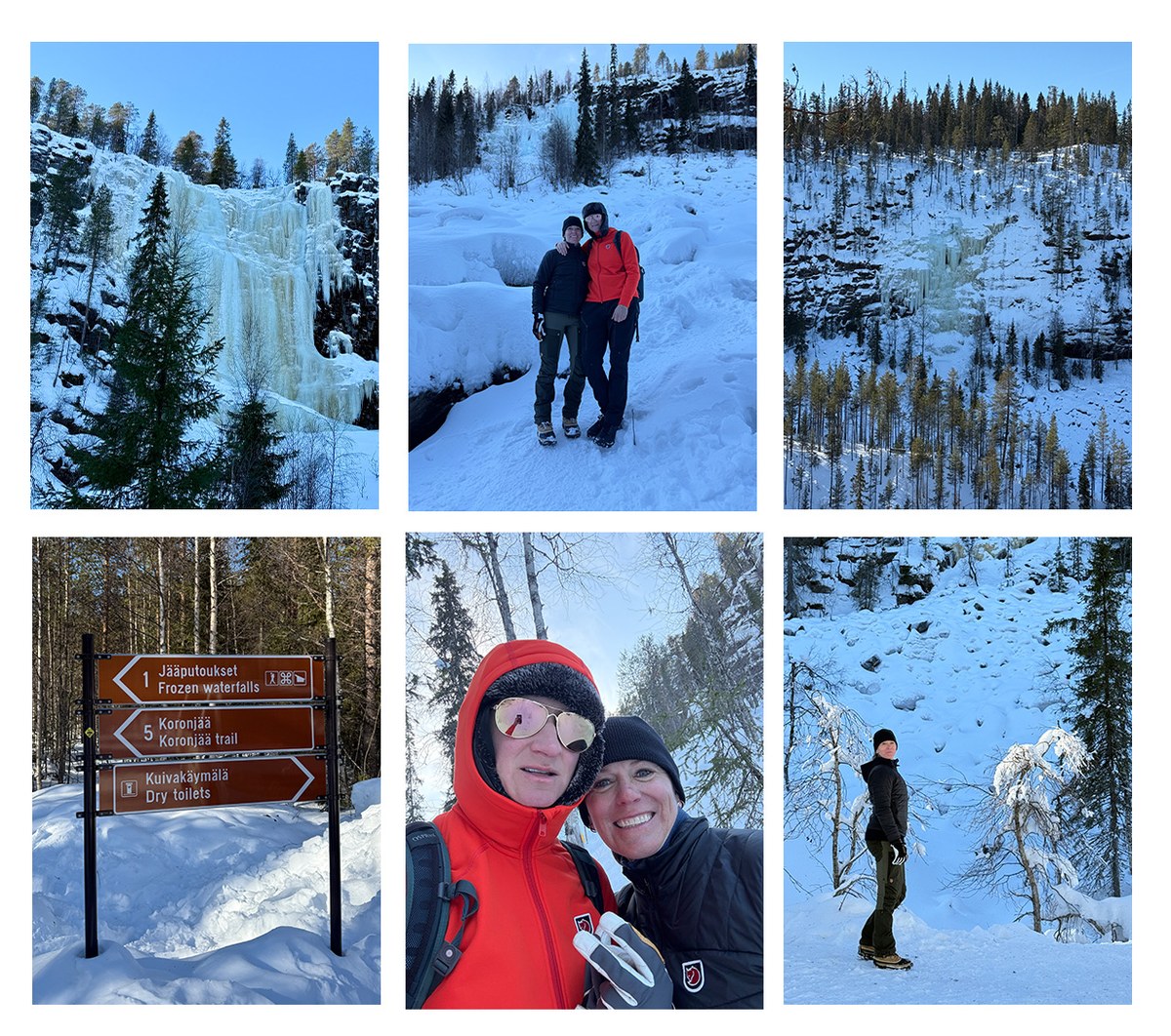 Frozen waterfall ice formations at Jaaputoukset in Lapland