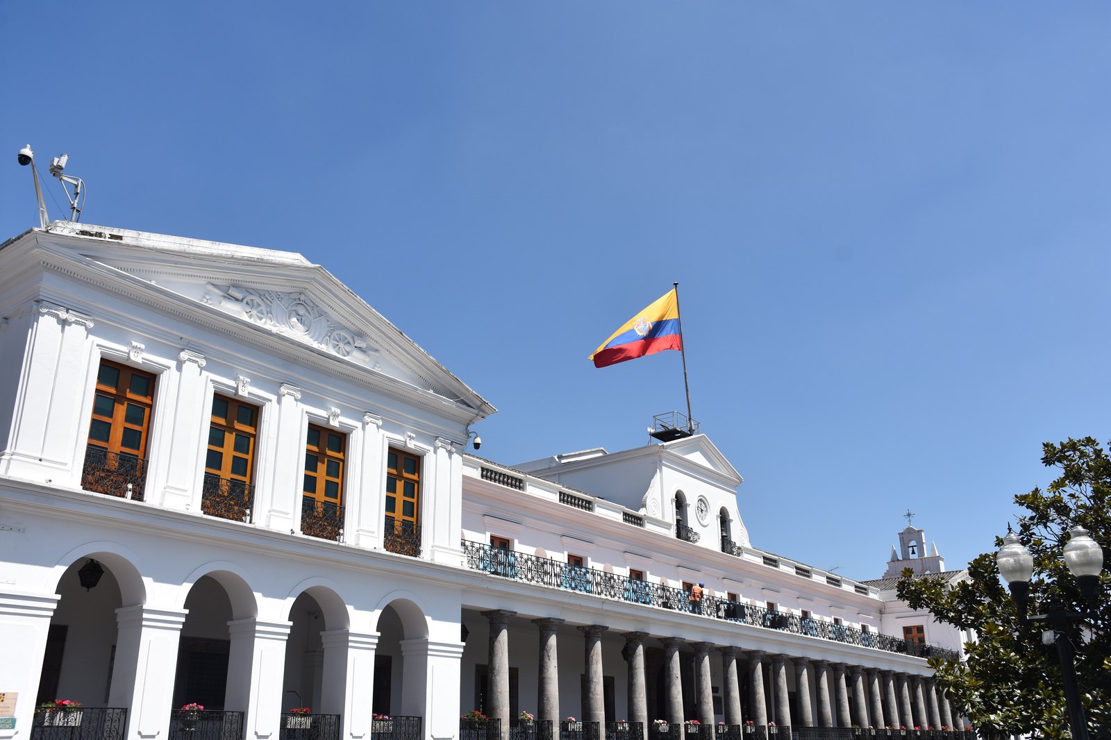 Independence Square and Presidential Palace in Quito Ecuador