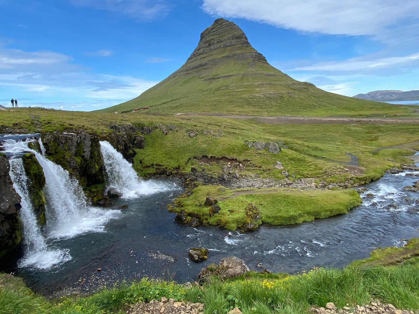 Kirkjufell Church Mountain and Kirkjufellsfoss waterfall on the Snaefellsnes Peninsula in Iceland