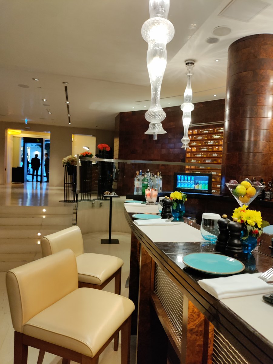 Sophisticated contemporary design and warm lighting of the Lobby Bar at Park Hyatt Istanbul Macka Palas