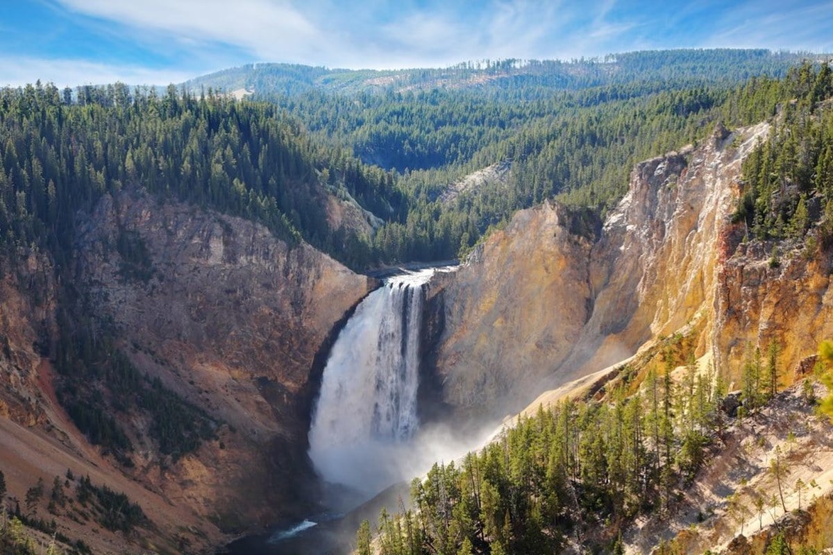 Lower Falls of the Yellowstone River in Grand Canyon of Yellowstone