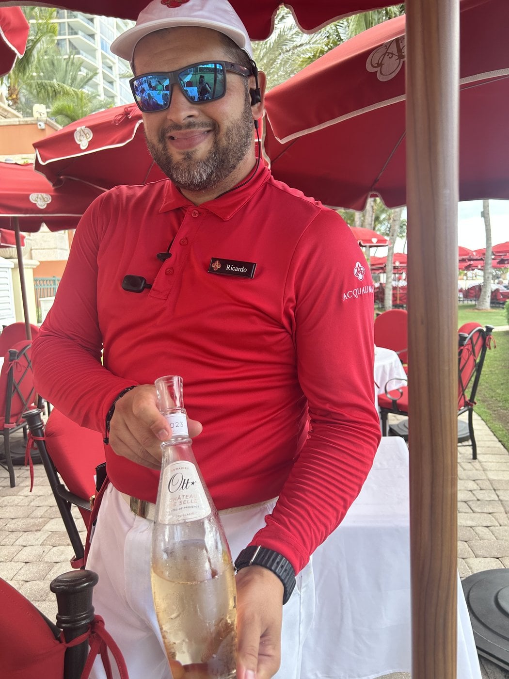 Attentive beachside and poolside sommelier service at Acqualina Resort in Miami