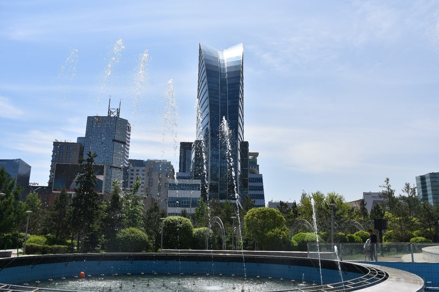 Panoramic view of Ulaanbaatar modern skyline and sprawling hills from the Zaisan Memorial