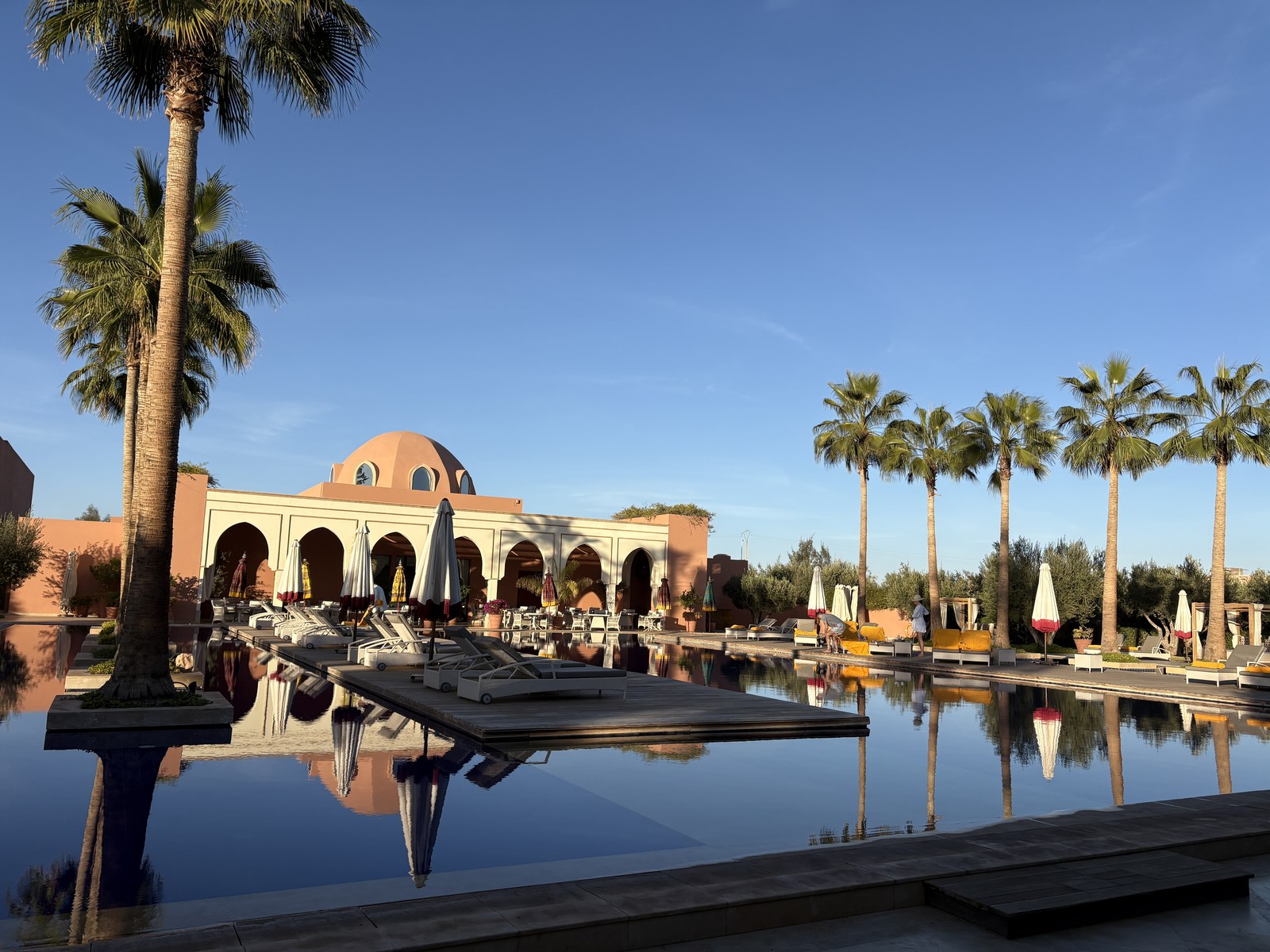 The Oberoi Marrakech reflection pool and grand entrance