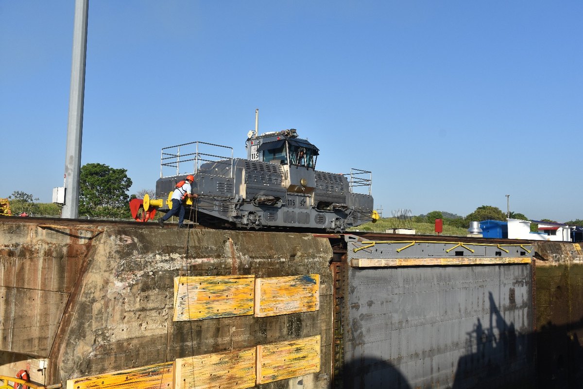 Descending through Gatun Locks into the Caribbean Sea