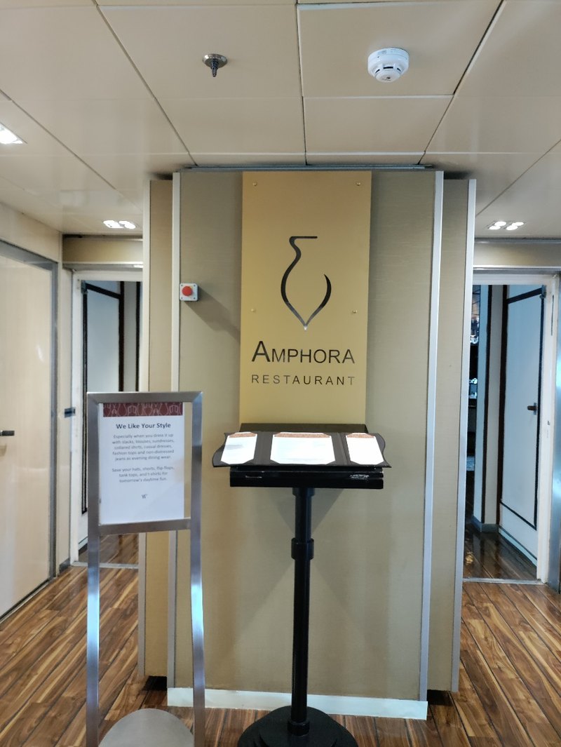 Amphora fine dining restaurant aboard Wind Star