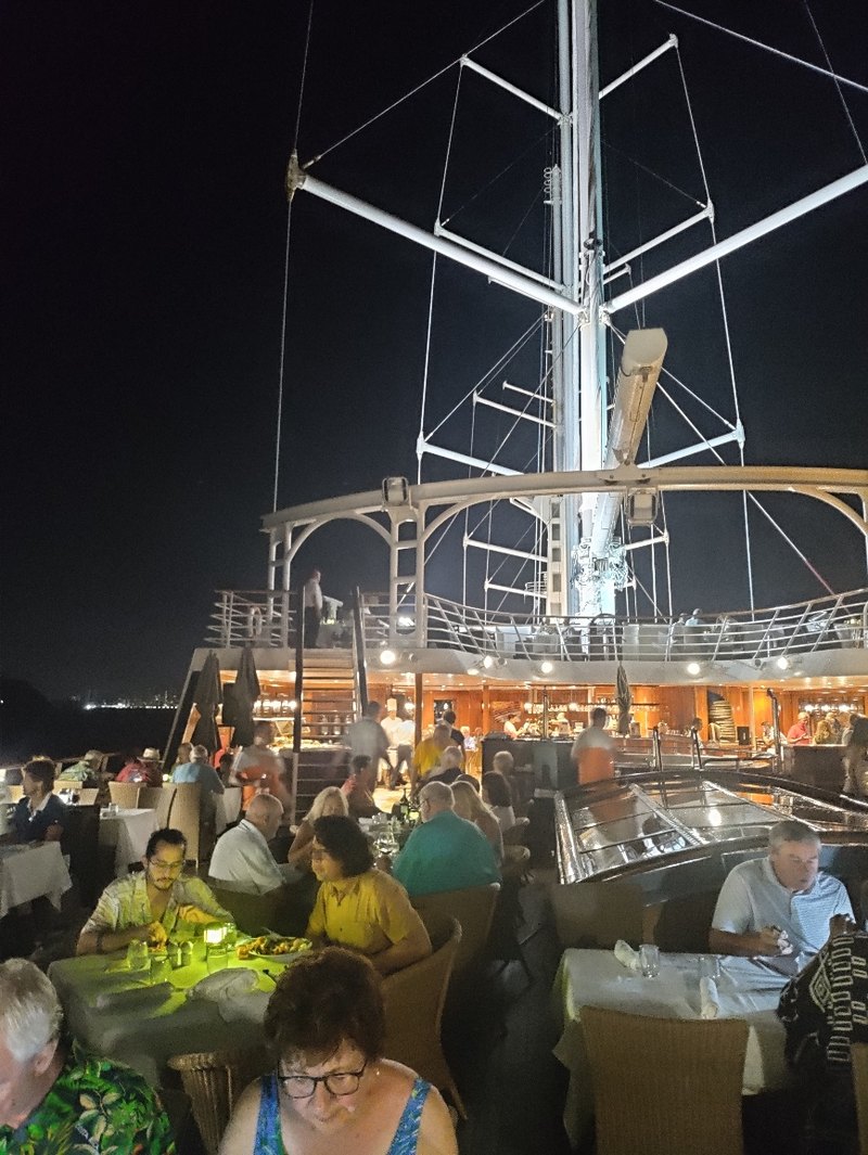 Windstar signature top deck barbecue under the stars