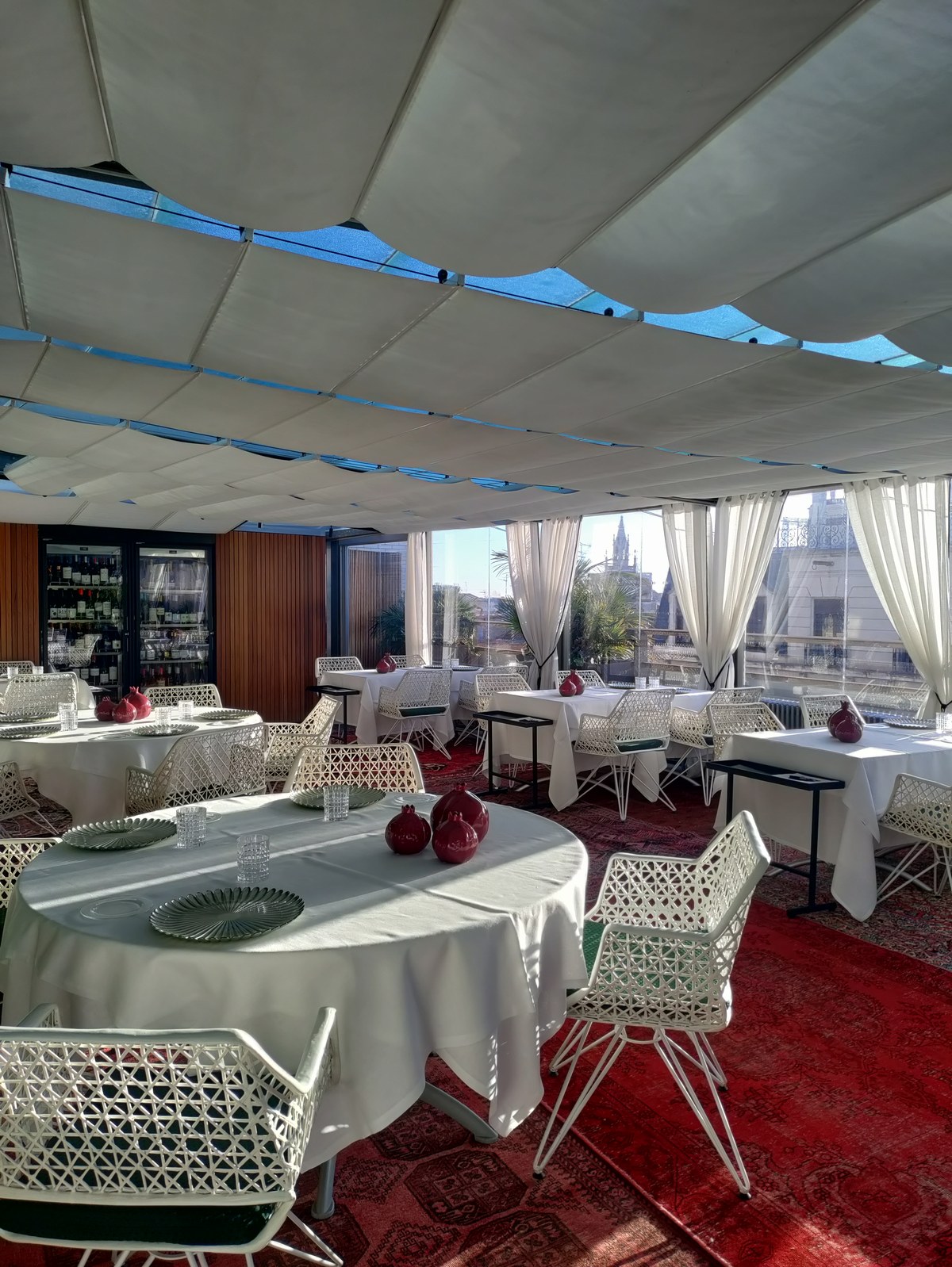 La Terraza rooftop restaurant and bar at Hotel Claris Barcelona