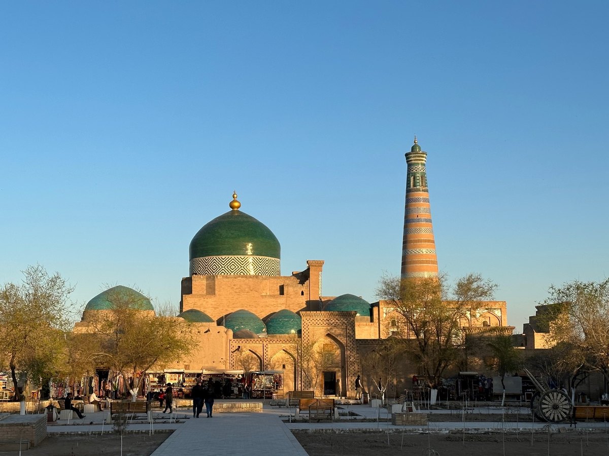 Panorama of Ichon Qala ancient walled city in Khiva Uzbekistan