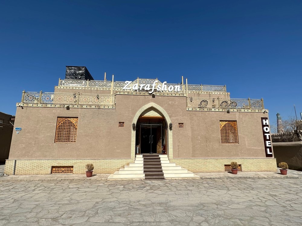 Zarafshon Boutique Hotel courtyard in Khiva Uzbekistan