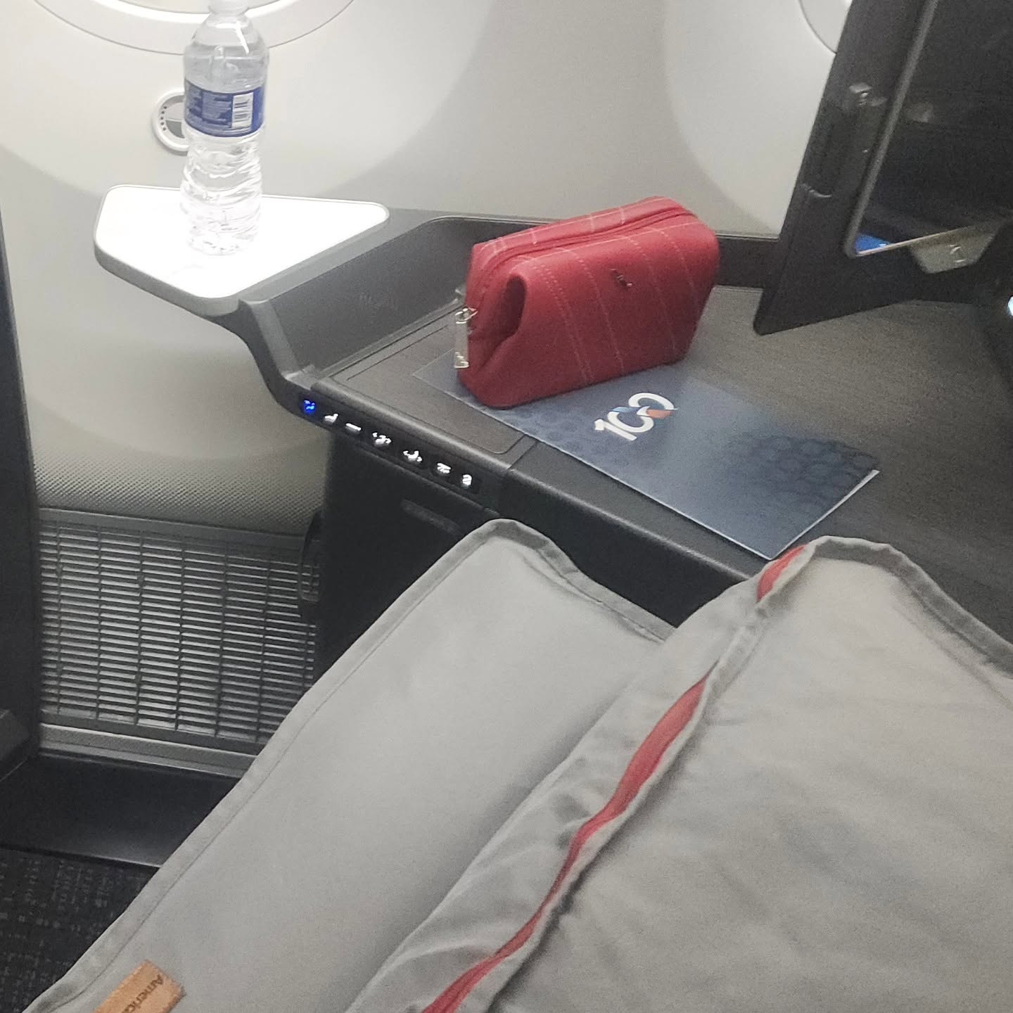 Beef Wellington Dinner in American Airlines Business Class