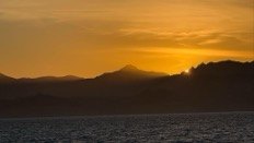 Baja California sunrise over the Pacific waters