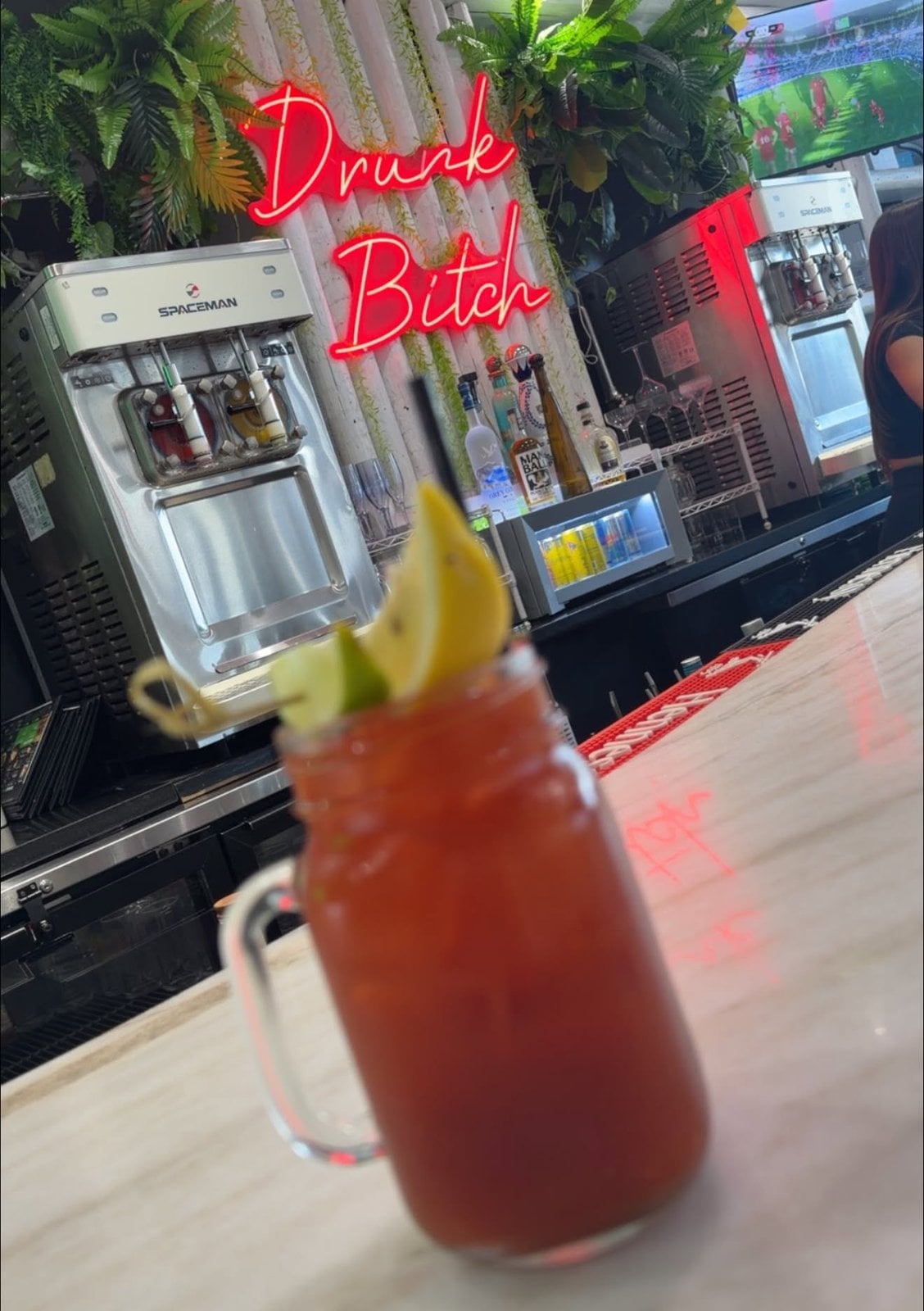 Enjoying a refreshing craft cocktail during pre-cruise brunch in Miami