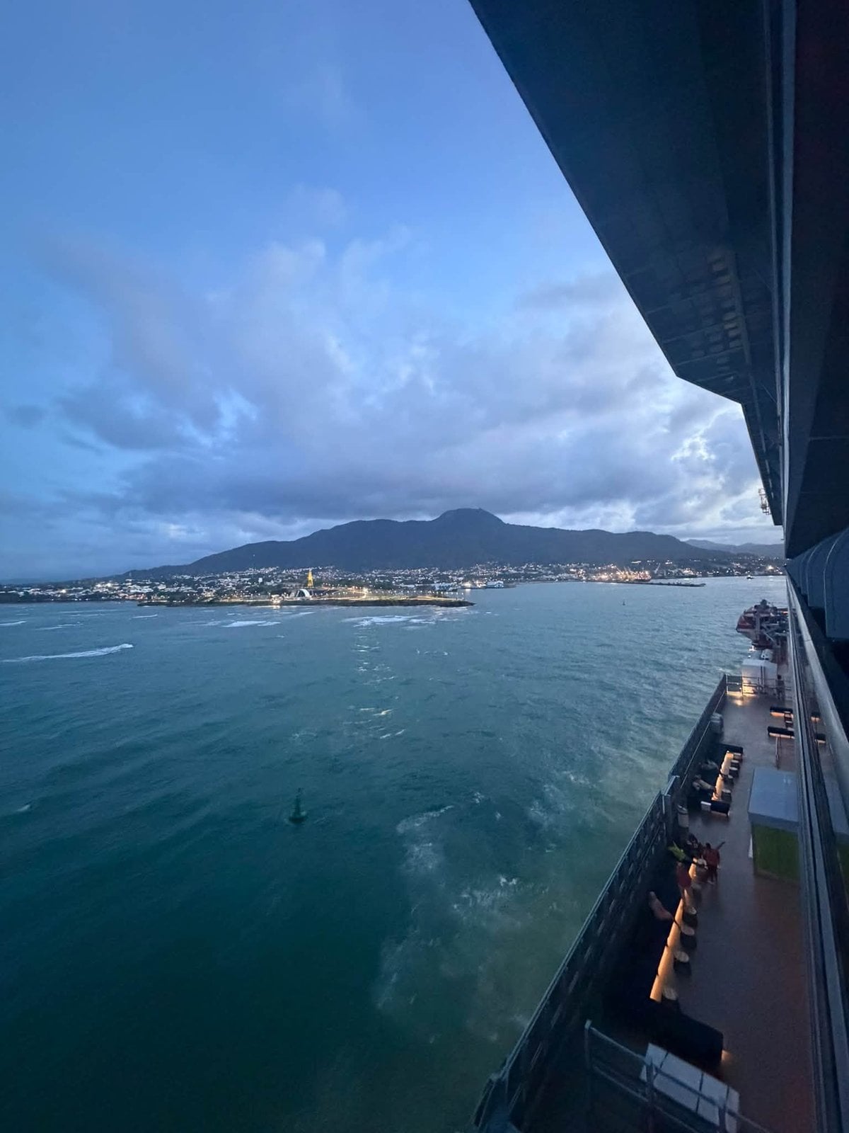 Sweeping ocean and island views from the private Sea Terrace balcony