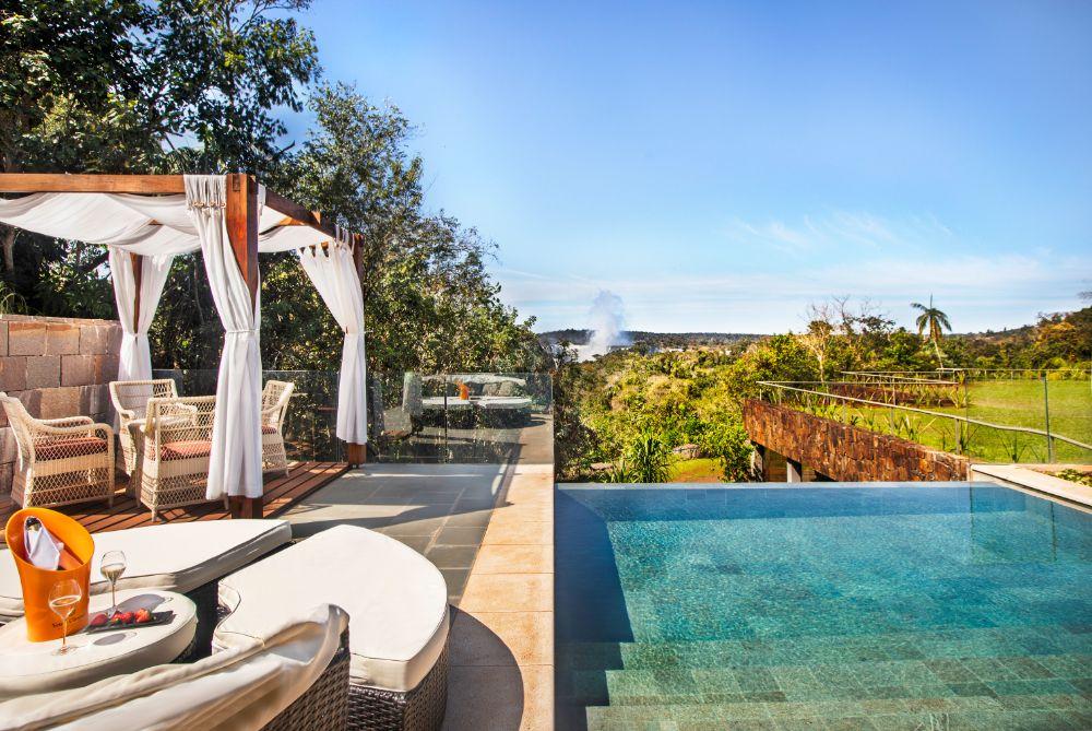 Royal Suite private infinity plunge pool facing the falls